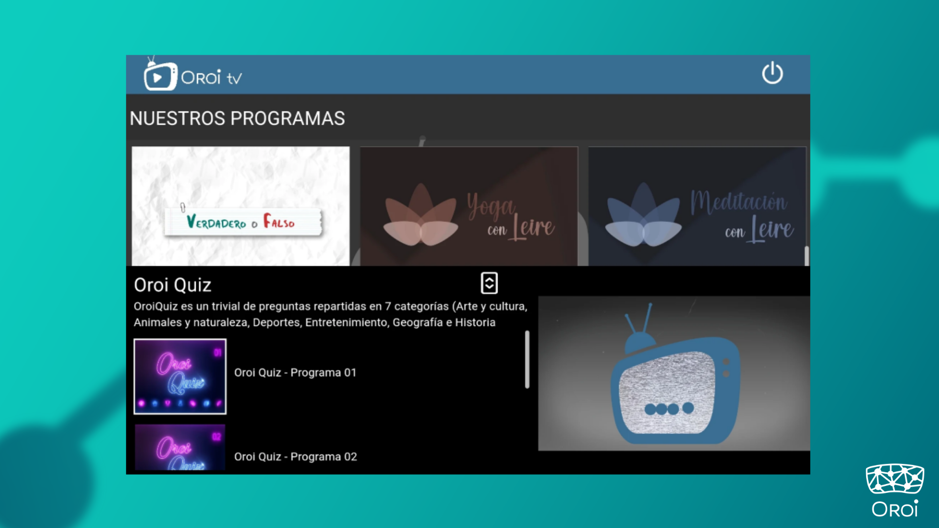 Oroi TV es una plataforma de actividades